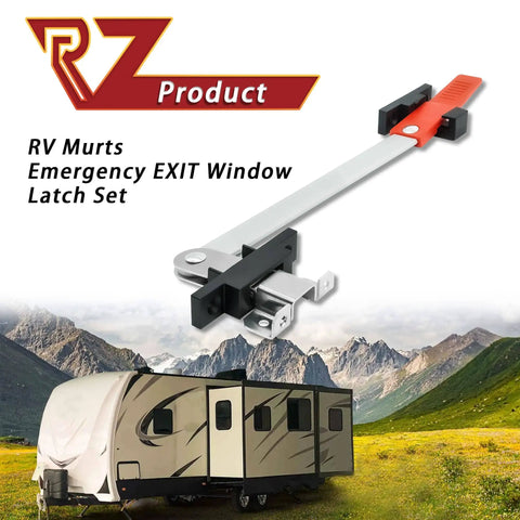 Emergency RV Window Latch Locks For Camper Exit Doors With Red Handle Aluminum Screen Security Bars for travel trailers