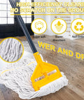 Commercial Heavy Duty Mop Pack Legit Tough On Grime Features 60 Inch Long Handle With Super Absorbent Cotton Loop End Design For Industrial Floor Cleaning And Busy Workspaces Straight Up Reliable cleaning hardwood floors with cotton mop head and stable handle.