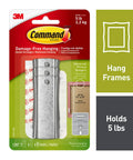 Large Universal Frame Hanger Set With 3 Hangers 6 Strips And 6 Frame Stabilizers For Damage Free Picture Hanging On Walls Doors And Closets 4 Pack Holds Up To 5 Lbs Per Hanger No Holes No Marks Easy To Use packaging