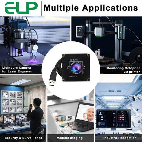 Dope 48MP USB Camera Module With Wide Angle Lens for PC and 3D printer monitoring, laser engraver, security camera, and more.
