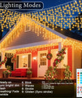 Color Changing Icicle Lights With Remote, 35 Color Modes, 300 LED 48Ft RGB Waterproof Hanging String Lights on house