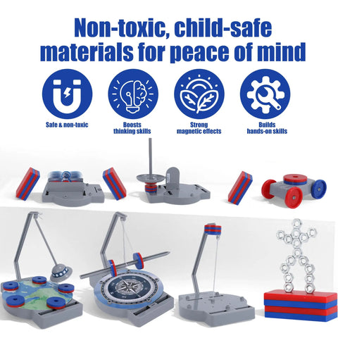 12 In 1 Magnetic Science Kit For Kids Hands On Physics Experiments Learn Magnetism With Fun Magnetic Attraction Repulsion Balance And Motion