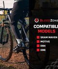 Cyclist on MTB highlighting compatibility with SRAM Maven Pro Grade Hydraulic Brake Bleed Kit for reliable stopping power.