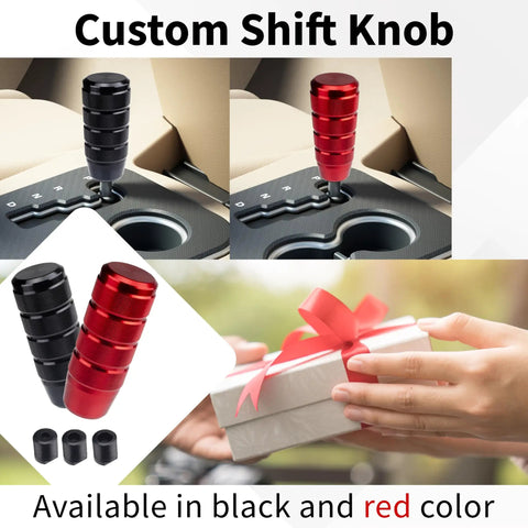 Red Aluminum Shift Knob 3.74 Inch With 3 Threaded Adapters M8 X1.25 M10 X1.25 M12 X1.25 Fits Universal Manual Transmissions