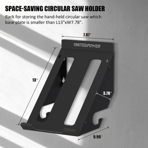 Premium Circular Saw Holder Wall Mount Organizer for Workshop Garage Shed and Home Space Saving Rack Fits Most Circular Saws