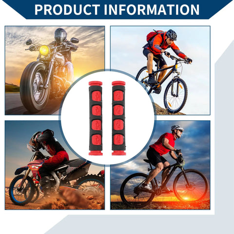 Universal Motorcycle Brake Lever Cover Non Slip Rubber Grip Sleeve Three Eighths Inch Anti Slip Hand Grip For Motorcycle Dirt Bike Scooter Bicycle Red 1 Pair Pack displayed with bikes and scooters
