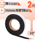 UNCO smoker gasket roll, 2-pack, black, 15 ft long, 1/2 in x 1/8 in high-temp