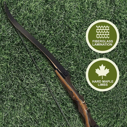 Recurve Bow Limbs Takedown Replacement 25 To 60 Lbs Ambidextrous with maple fiberglass construction on grass