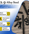 795Pcs M3 Screws Kit With Hex Socket Head Bolts, Nuts, And Washers M3x10 12 14 16 20 25 30 40mm, 12.9 Alloy Steel Black Zinc Plated Ideal For DIY Projects And 3D Printer Builds, black bolts and washers