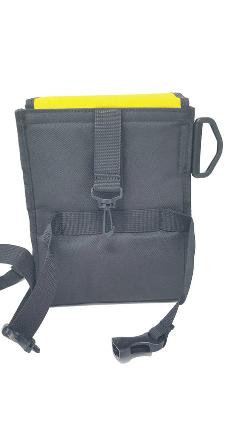 Leg Mounted Cargo Pocket For Scuba Diving With Strap On Pocket, large yellow grab and go utility for dive gear and cameras.