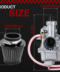 26mm Performance Carburetor Beefed Up For 212cc 224cc 196cc Engines And GX160 GX200 with 38mm Red Air Filter and Intake Manifold
