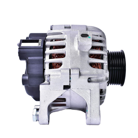Side view of OE Replacement Alternator For Hyundai Genesis Coupe 2010 2011 2012 2.0L With Pulley 373002C110 11A1085 Direct Fit