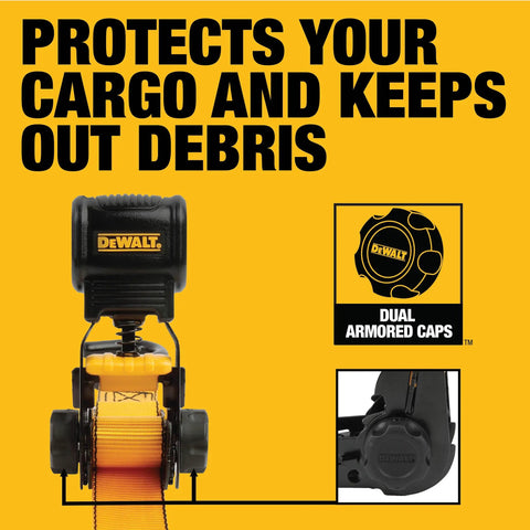 Tough As Nails Ratchet Tie Down Straps One Inch By Ten Feet 1500 Lbs Capacity Six Pack with black ergonomic handle.