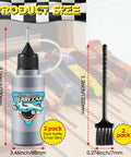 Pinewood Derby Graphite Powder Set With Cleaning Brush 2 Bottles Lubricant Powder For Derby Wheels Dimensions Display