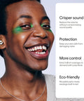 Person wearing Experience 2 Plus Ear Plugs For Concerts And Festivals With 17 dB Noise Reduction High Fidelity Hearing Protection.