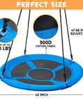 40 Inch Saucer Tree Swing With 900Lb Weight Capacity Waterproof Seat For Kids Outdoor Play With Hanging Straps and 900D Oxford