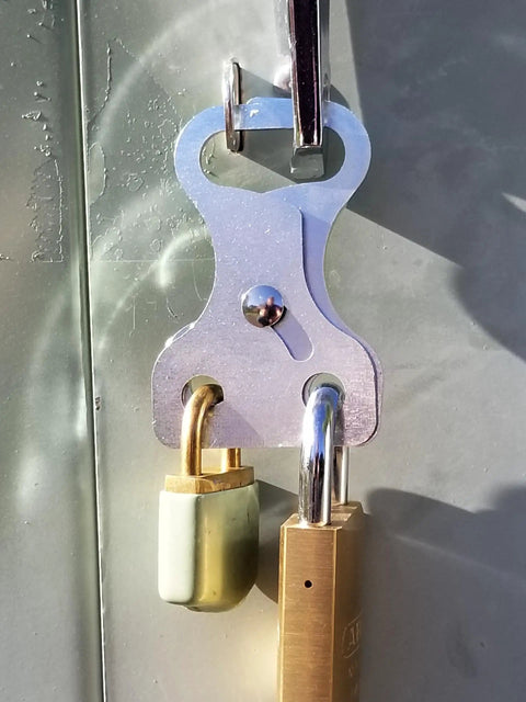 Keep Your Perimeter Locked And Loaded With This Heavy Dual Padlock Setup That Skips The Daisy Chain Drama And Gives Two Folks Smooth Shared Gate Access Daily, showing two padlocks on a heavy duty locking hasp.