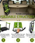 Heavy Duty Garden Kneeler And Seat 2-In-1 Foldable Bench With 11 Inch Detachable Kneeling Pad in a car trunk