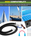 Beefed Up 1100 GPH 12V Automatic Boat Bilge Pump With Three Way Switch Panel plumbing kit for marine use displayed