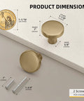 40 Pack One And One Quarter Inch Mushroom Cabinet Knobs In Champagne Bronze Zinc Alloy with dimensions and screws