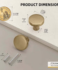 Dimensions of 5 Pack Champagne Bronze Cabinet Knobs Round Zinc Alloy Mushroom Style One And A Quarter Inch