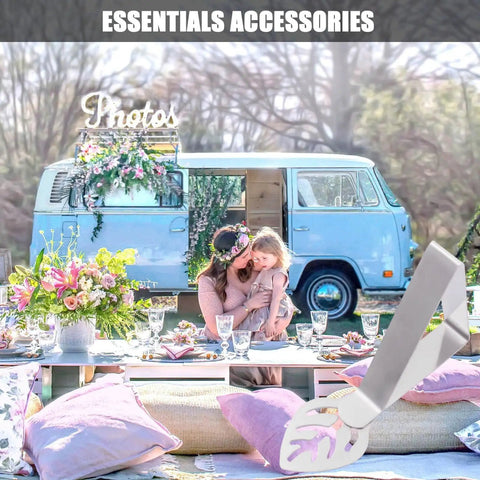 Leaf Shaped Table Cloth Holder Clips 10 Pack Gotta Have Heavy Duty Stainless Steel Outdoor Clip Set for windy picnics and parties.