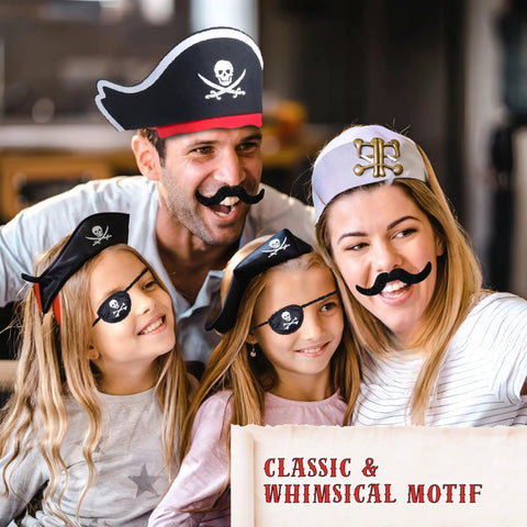 Swashbuckling Pirate Costume Kit With Telescope, Compass, Eye Patch, Plastic Pistol, Plastic Sword, Hat, Belt, And Treasure Map For Halloween Cosplay, Parties, And Dress Up Adventures