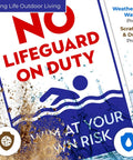 No Lifeguard On Duty Pool Sign, Blue 10x14 Inches, Rust Free.040 Aluminum, Fade Resistant, Built Tough Indoors And Outdoors.