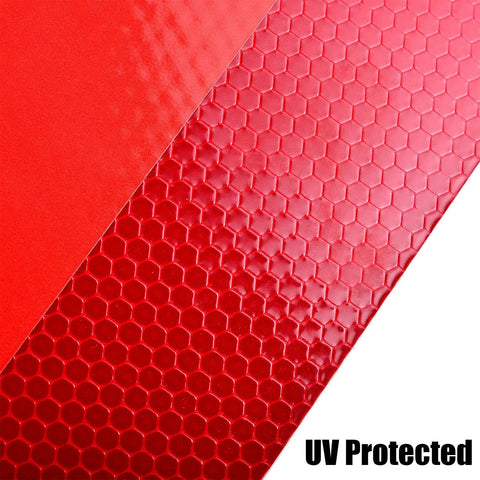 Close-up of heavy duty aluminum slow moving vehicle triangle sign with reflective surface showing UV protection texture.