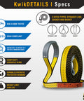 Beefy Heavy Duty 1x4 Poly Web Sling Two Pack Lifting Strap For Rigging Towing Moving Hoisting Gear ASME OSHA Rated Specs