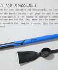 35 Inch Forged Heavy Duty Adze Pick Mighty Pickaxe Mattock Tool With Beveled Edge And Fiberglass Handle shown disassembled