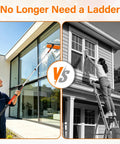 High Reach Duster With Telescoping Extension Pole 5 To 20 Feet, 26 Feet Total Cleaning Reach, 4 In 1 Cleaning Kit For Windows Ceilings Fans And Shelves, Ditch The Ladder Easy Switch Tools For Quick Home Cleanups. orange telescoping pole cleaning windows