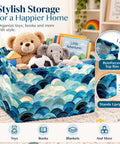 Heavy Duty Collapsible Polyester Storage Basket And Foldable Home Organization Bin For Living Room Bedroom Closets Nifty space-saving tote with kids' toys and books.