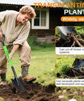 Person using Spade Shovel For Transplanting And Digging In Tight Spaces 45 Inch Steel D Grip Spade With Fiberglass Handle