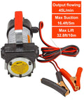 12V DC Portable Electric Fuel Transfer Pump For Diesel Kerosene And Oil, with cables, max suction 16.4ft.