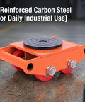 Built Tough Heavy Duty Machinery Dolly With 360 Degree Swivel Casters For Warehouses Factories And Job Sites Carbon Steel Industrial Machine Skates For Easy Moving Of Bulky Tools And Large Loads, orange carbon steel