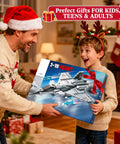 Father and son gifting Realistic Fighter Jet Build Kit With 577 Pieces For Hands On Play Foldable Wings Dual Engines Clear Cockpit