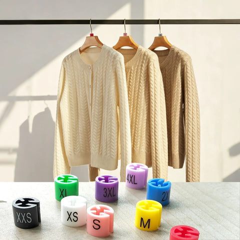 900 Piece Plastic Clothes Hanger Size Markers Set With Nine Bright Color Coded Clips From XXS To 4XL For Quick Visual ID