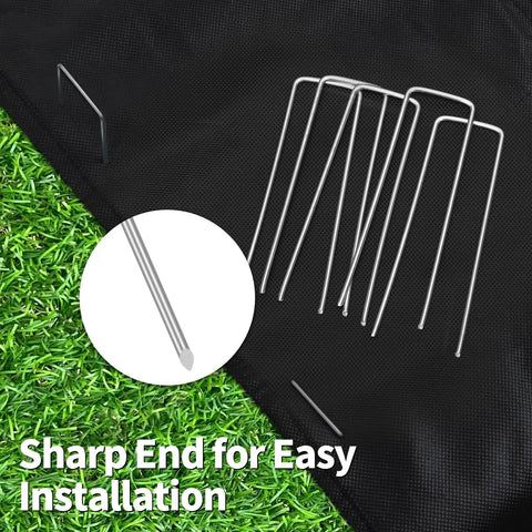 100 Pack 4 Inches Galvanized Landscape Staples For Barrier Fabric Lawn Stakes U Type Heavy Duty Tough As Nails Garden Pins
