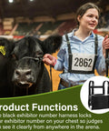 Adjustable Exhibitor Number Harness For 4 H And FFA Shows With 1 Inch Nylon Webbing Lightning Fast Number Change For Youth