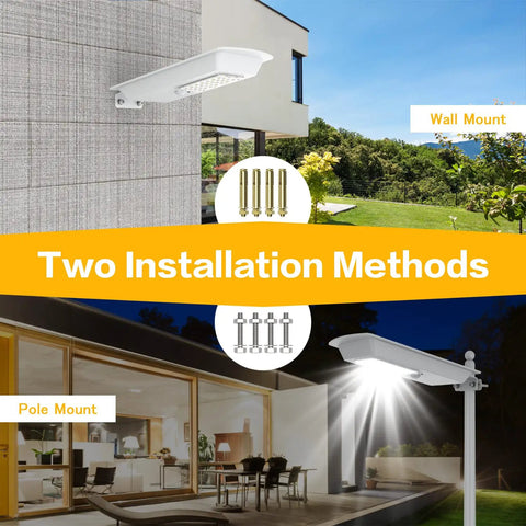 2 Pack Solar Street Lights Outdoor 10000 Lumens Dusk To Dawn LED Solar Lights With Motion Sensor IP65 Waterproof Wall and Pole Mount