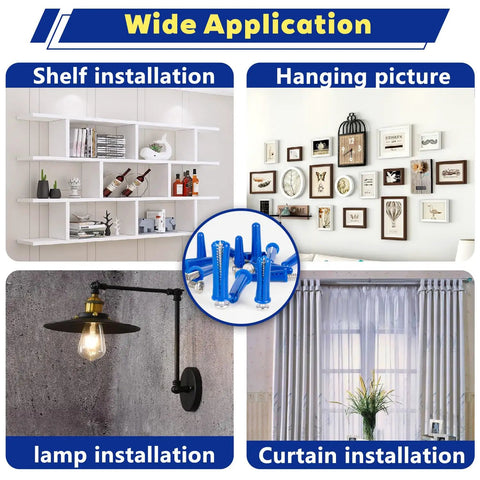 Wide application of 240 Piece Conical Concrete Anchors And 304 Stainless Steel Screws Kit with images of various installations