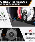 Wheel Alignment Tool With Imperial Tape Measure No Caliper Removal Upgrade Automotive Alignment Kit That Lets You Align Without Removing Calipers Heavy Duty Stainless Steel Toe Plates For Most Cars Trucks And SUVs installed on vehicle wheel