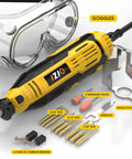 Beast Mode Electric Chainsaw Sharpener Kit with nine grinding heads, precision guide, and goggles for efficient sharpening