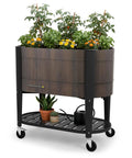 Raised Garden Bed With Legs Built To Last 40 x 20 x 37 In Wood Brown Planter Box With EnGrow TrueSoil Technology for plants