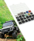 Universal RC Screw Kit Screws Assortment Set Stainless Steel Hardware Fasteners For RC Cars And Models Individually Packaged In Clear Box, RC truck and screw organizer