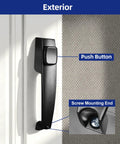 Screen And Storm Door Push Button Latch Handle Set With Night Lock, aluminum alloy, exterior mounted on screen door