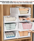 Four Pack Folding Closet Organizer Bins With Stackable Design For Wardrobe, Closet, Kitchen, Bathroom And Office White 4L Capacity Lightweight Durable Easy Access Space Saver Tidy Up displayed in wooden wardrobe