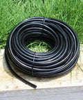 Coiled Heavy Duty Garden Drip Irrigation Hose For Greenhouse And Lawn, Flexible Black PVC One Quarter Inch Tubing, 20 M Length