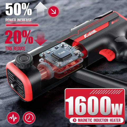 Close-up of High Power 1600W Induction Heater For Bolt Removal And Rusty Screw Extraction 110V Handheld Magnetic Tool